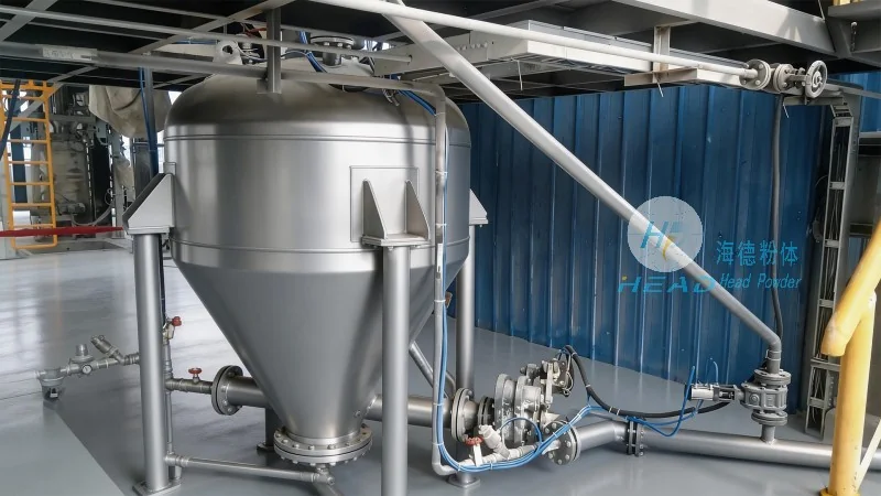 Proyecto de transporte de fase densa con bomba de polvo de cal química en Lyon, Francia