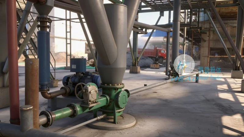 Solución de transporte neumático para polvo de sulfato de hierro