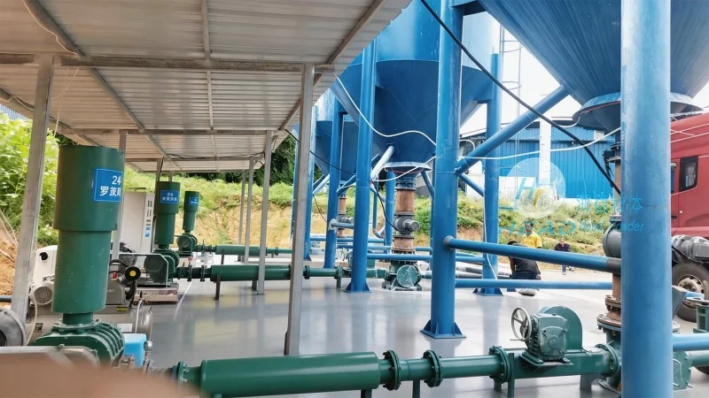 Solución de transporte neumático para polvo de hidróxido de aluminio